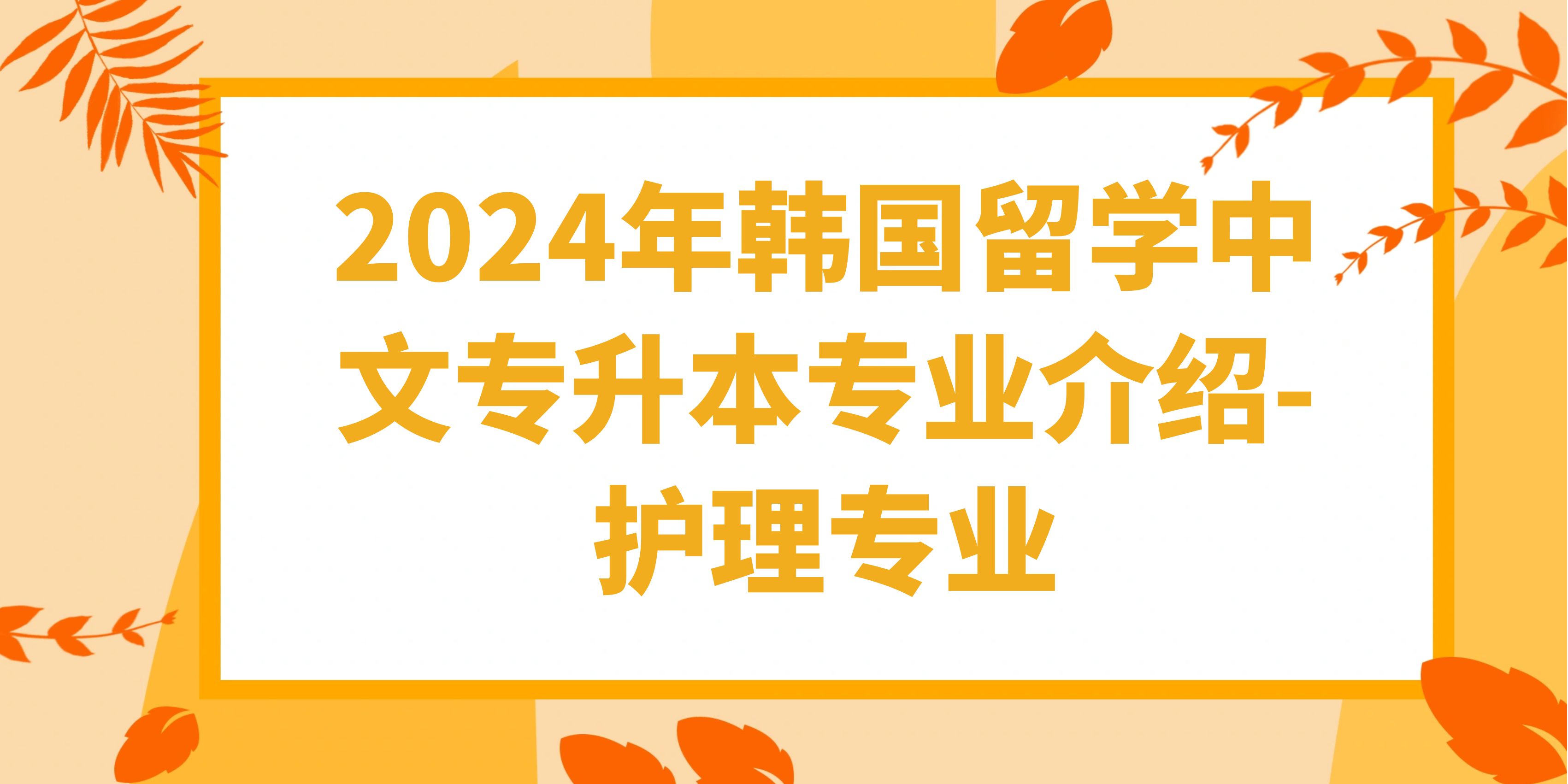 2024年韩国留学中文专升本专业介绍-护理专业