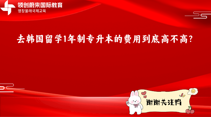 去韩国留学1年制专升本的费用到底高不高？